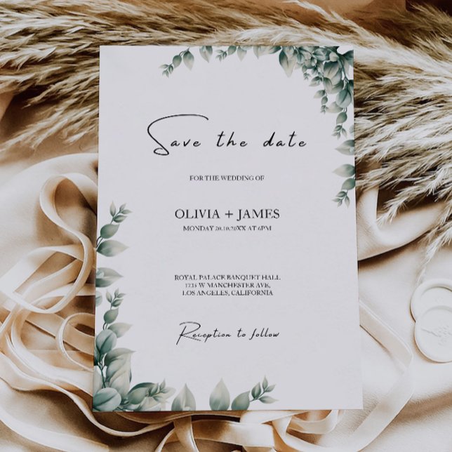 Boda verde Guardar la invitación de fecha (Greenery Wedding Save the Date Invitation)