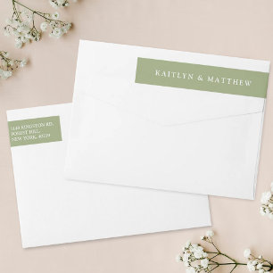 Boda verde sabio moderno simple