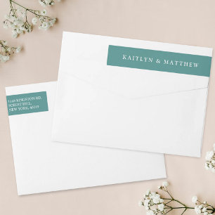 Boda verde Verde azulado simple y moderno