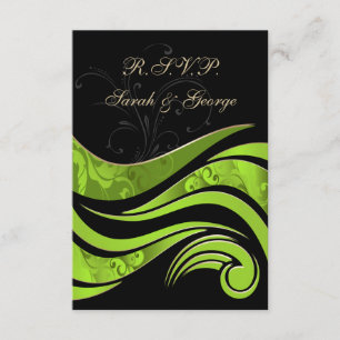 boda verde y negra RSVP Standard 3.5 x 5
