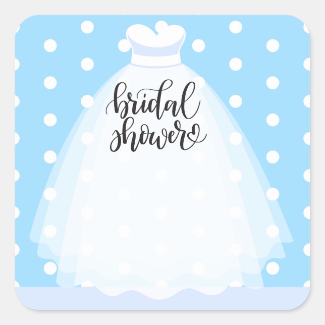 Boda Vestido Bridal Shower Pegatina (Anverso)