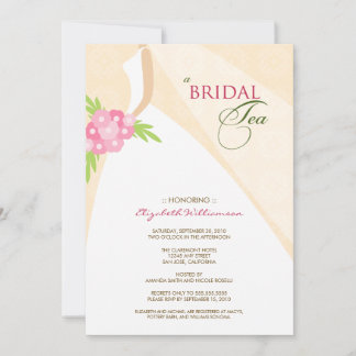Boda Vestido Bridal Té Invitación (melocotón)
