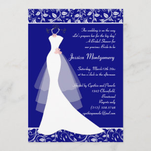 Boda vestido con la invitación a la ducha de novia
