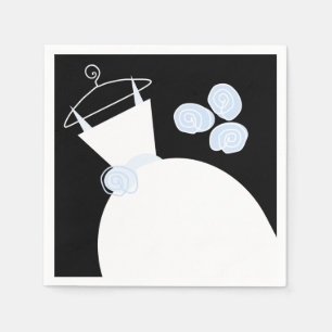 Boda vestido de traje de papel azul servilleta neg