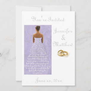 Boda vestir anillos de oro boda invitación púrpura