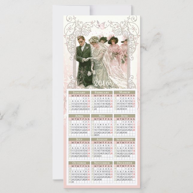 Boda victoriano - Postal del calendario (Anverso)
