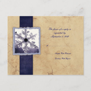 Boda vinícola Blue Winter Snowflake RSVP