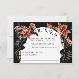 Boda vinícola de la Tarjeta RSVP Moody Oscura
