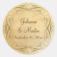Boda Vintage con Té Manchado 1 - Sellos para sobre