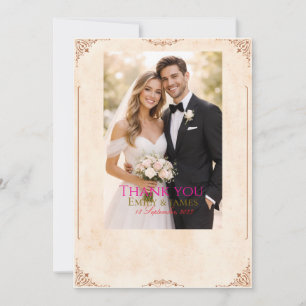 "Boda Vintage Elegante Tarjeta de Agradecimiento P