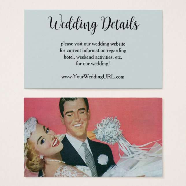 Boda Vintage, recién casados, novia y novio (Anverso y reverso)