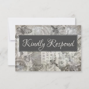 Boda Vintage RSVP Gris Antiguo y Blanco