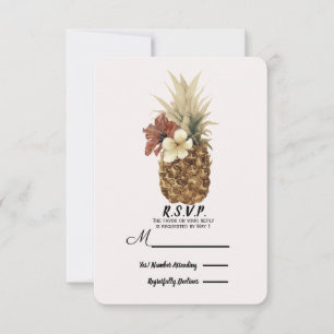 Boda Vintage Tropical Piña Hibisco RSVP