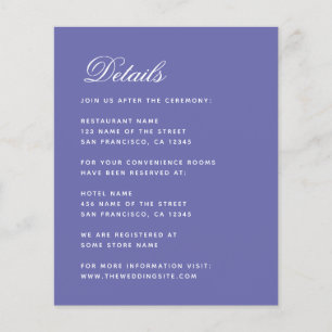 Boda Violeta Detalles de Tarjeta Simple Púrpura Pr