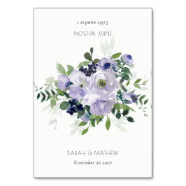 Boda violeta morado floral plegado tarjetas de lug