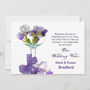 Boda vota invitaciones de renovación- Iris morado