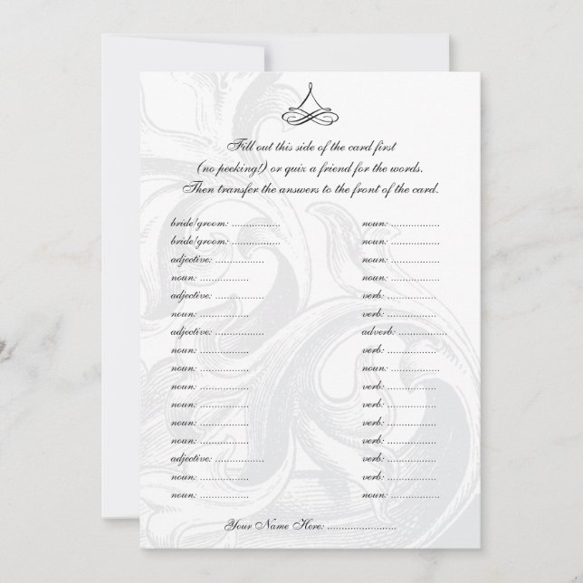 Boda vota tarjetas de la fiesta de bodas de Libs (Anverso)