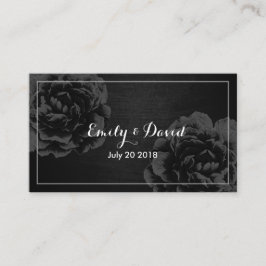 Boda Web Insertar tarjeta | Floral negra elegante