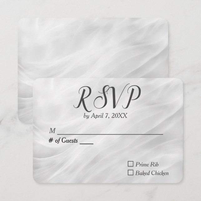 Boda White Resumen RSVP (Anverso / Reverso)