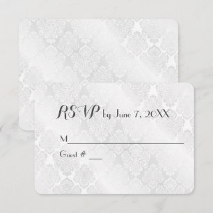 Boda White Satin Damask RSVP