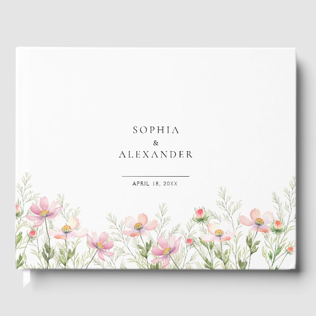 Boda Wildflower del libro invitado (Anverso)