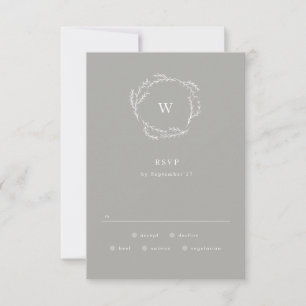 Boda Wreath Gris y Blanco Simple RSVP