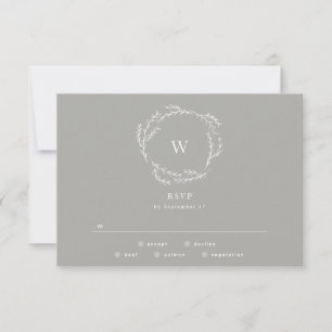 Boda Wreath Gris y Blanco Simple RSVP