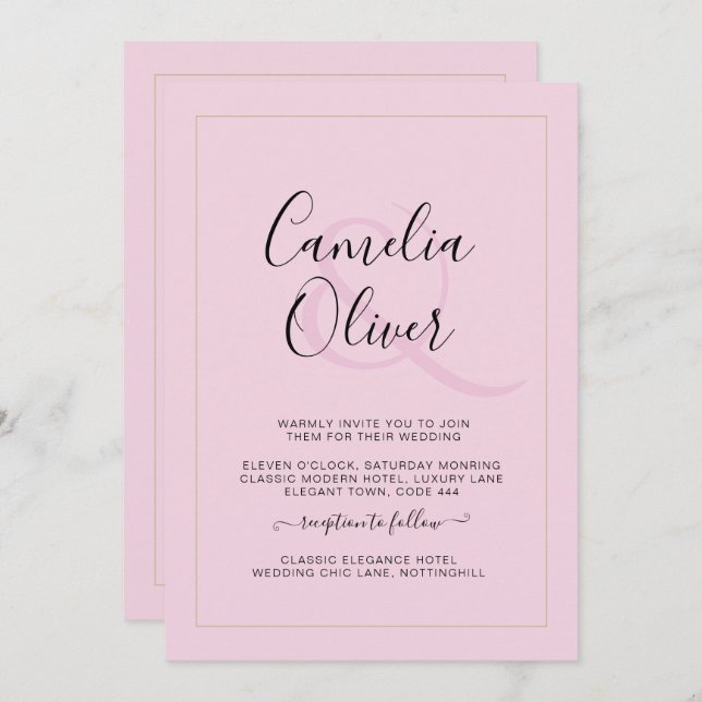 Boda y amplificador monocromo moderno todo en 1 (Anverso / Reverso)