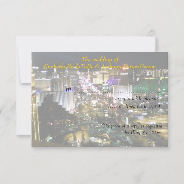 Boda y recepción de Las Vegas RSVP (Anverso)