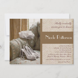 boda zapatos perlas novia ducha invitación