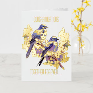 Bodas de amor de dos pájaros azules