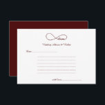 Bodas de amor rojo de Borgoña y tarjetas de consej<br><div class="desc">Sencillo,  elegante y clásico Borgoña Red Love Infinity Bodas y tarjetas de consejo. Ideal para bodas,  duchas de novias,  cenas de bodas y aniversarios de bodas. Personalizar el texto para que se ajuste a las necesidades de celebración de su fiesta.</div>