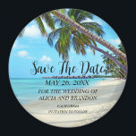 Bodas de arena tropical de playa imán de olas mode<br><div class="desc">Tropical,  playa,  simple,  olas,  destino,  palmeras,  elegante y moderno Boda,  Save the Date imnet. Puedes personalizarlo con tus detalles.</div>
