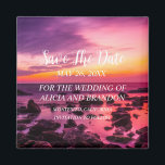 Bodas de arena tropical de playa imán de olas mode<br><div class="desc">Tropical,  playa,  simple,  olas,  destino,  palmeras,  elegante y moderno Boda,  Save the Date imnet. Puedes personalizarlo con tus detalles.</div>