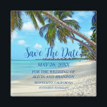 Bodas de arena tropical de playa imán de olas mode<br><div class="desc">Tropical,  playa,  simple,  olas,  destino,  palmeras,  elegante y moderno Boda,  Save the Date imnet. Puedes personalizarlo con tus detalles.</div>