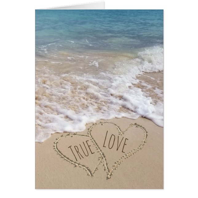 Bodas de Beach Hearts Felicitaciones (Frente)