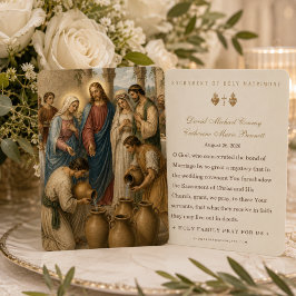 Bodas de Caná Tarjeta de Oración del Matrimonio Ca