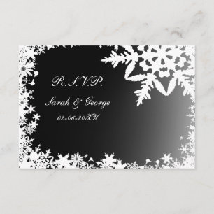 bodas de invierno negro estándar rsvp 3.5 x 5