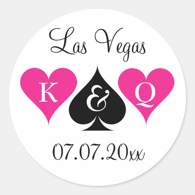 Bodas de Las Vegas favorecen a pegatinas con monog (Anverso)