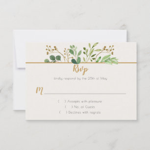 Bodas de oro de sueno botánico verde RSVP
