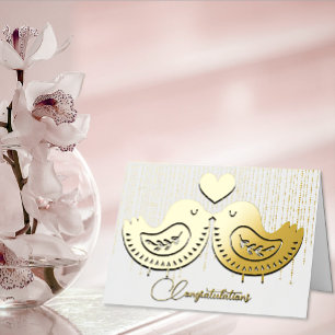 Bodas de pájaros de amor de oro