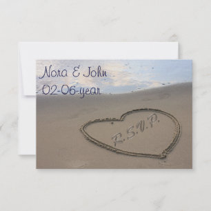 bodas de playa RSVP estándar 3.5 x 5