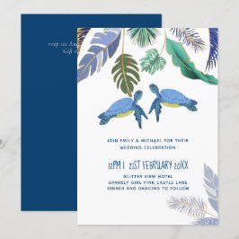 Bodas de Tortugas Marinas Azul Amarillo