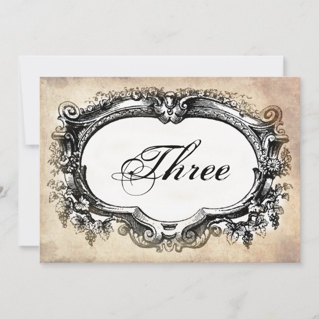 Bodas, fiestas de tarjetas de números de tabla de  (Anverso)