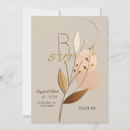 bodas rsvp diseño simple de tarjetas de guion dora