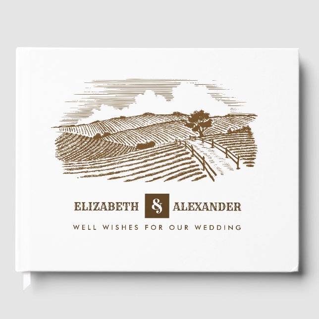 Bodas Rústicos de dibujo de granjas Libros de invi (Anverso)