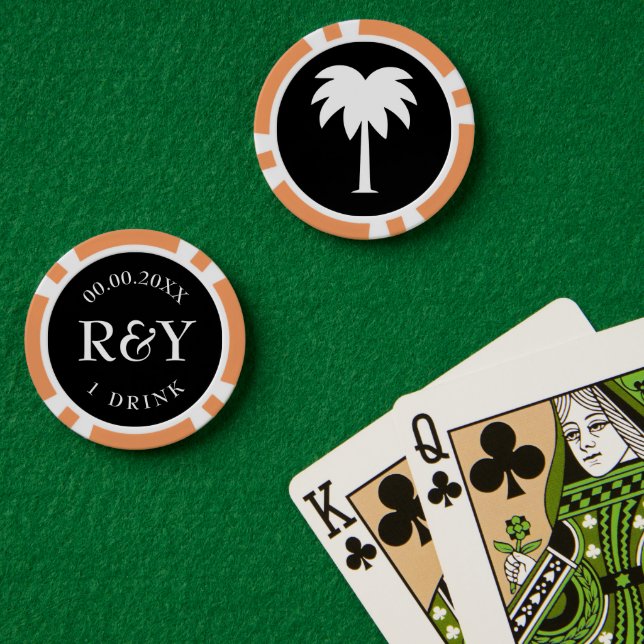Bodas tropicales de póquer para bebidas y más (Mesa de Poker (Doble))