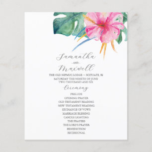 Bodas tropicales programas de flores rosadas