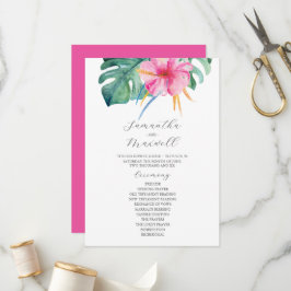 Bodas tropicales programas de flores rosadas