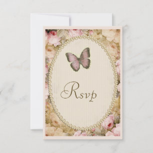 Bodas Vintage Rsvp Rosas Mariposa, Notas Musicales